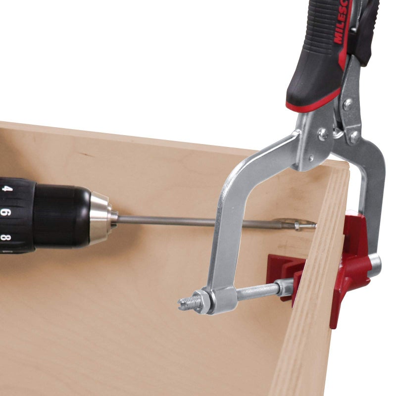 Milescraft 4005 90 Degree Corner Clamp â€“ Adjustable Right Angle Clamp For Woodworking, Pocket Hole Joinery, Welding, Positioning and More, Silver - Image 1
